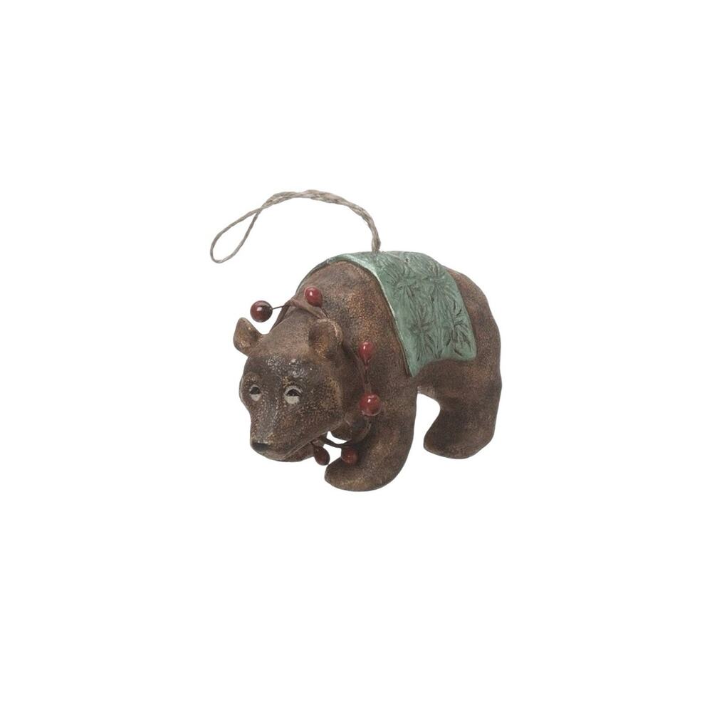 Midwest-CBK Lodge Bear with Blanket Christmas Ornament Resin